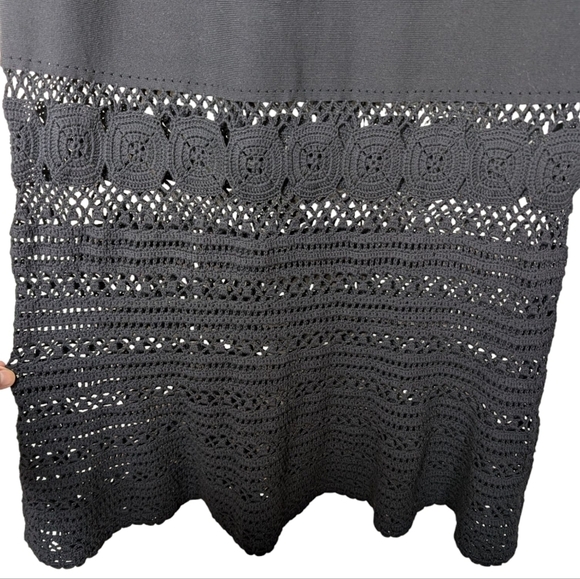 Jonathan Simkhai Black Knit Crochet Midi Skirt sz XS - Picture 3 of 9
